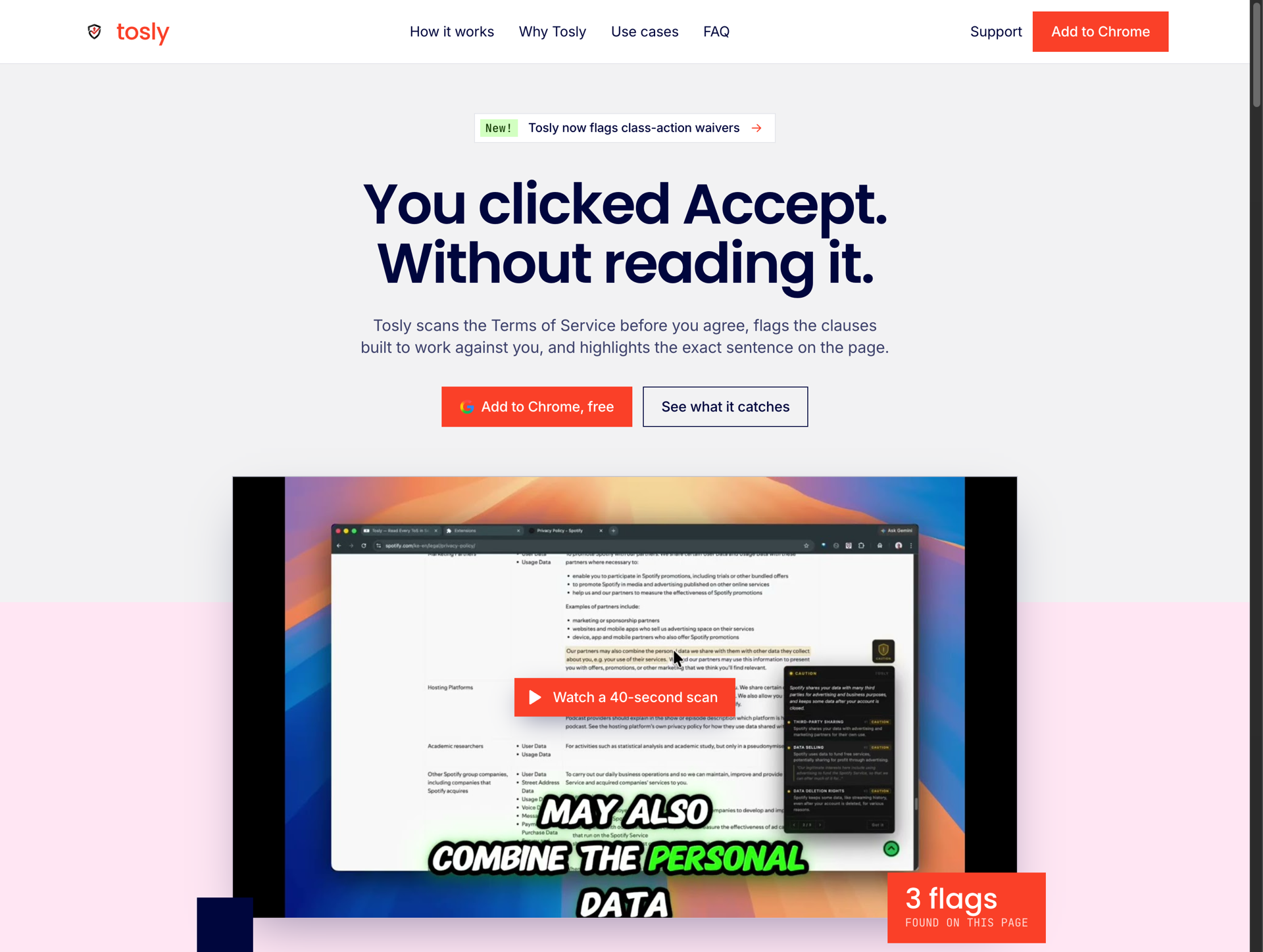 Tosly - Terms of Service Reader